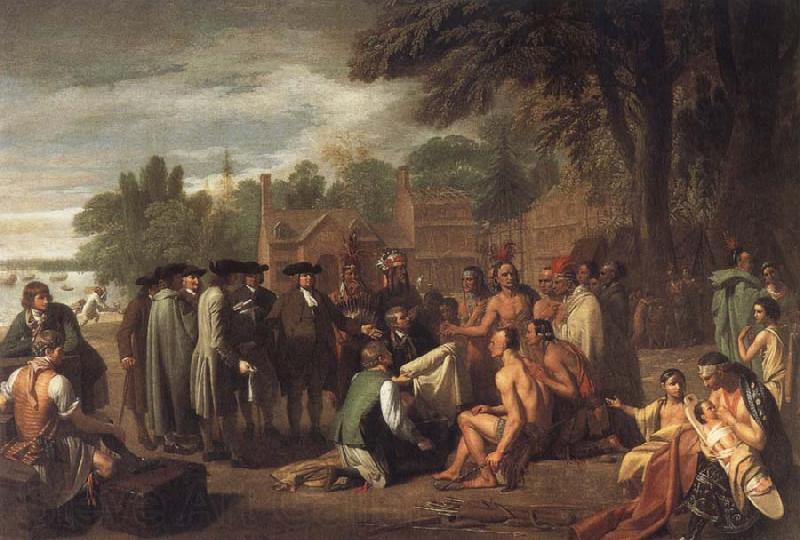 Benjamin West Penn-s Treaty with the Indians Norge oil painting art